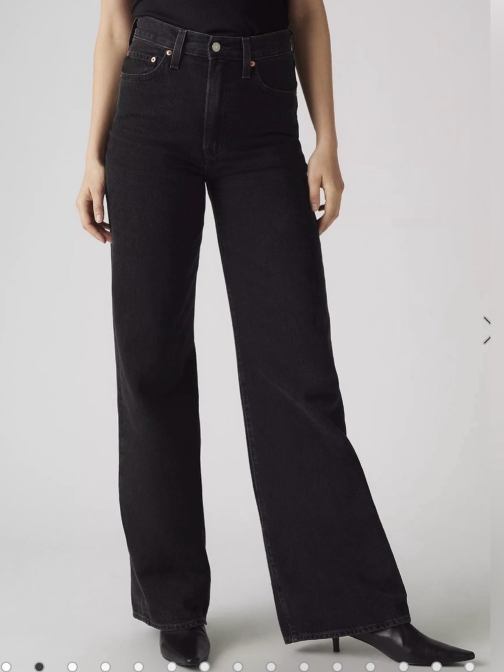 Levi’s Ribcage Wide Leg Black Size 32 Zipper Tall